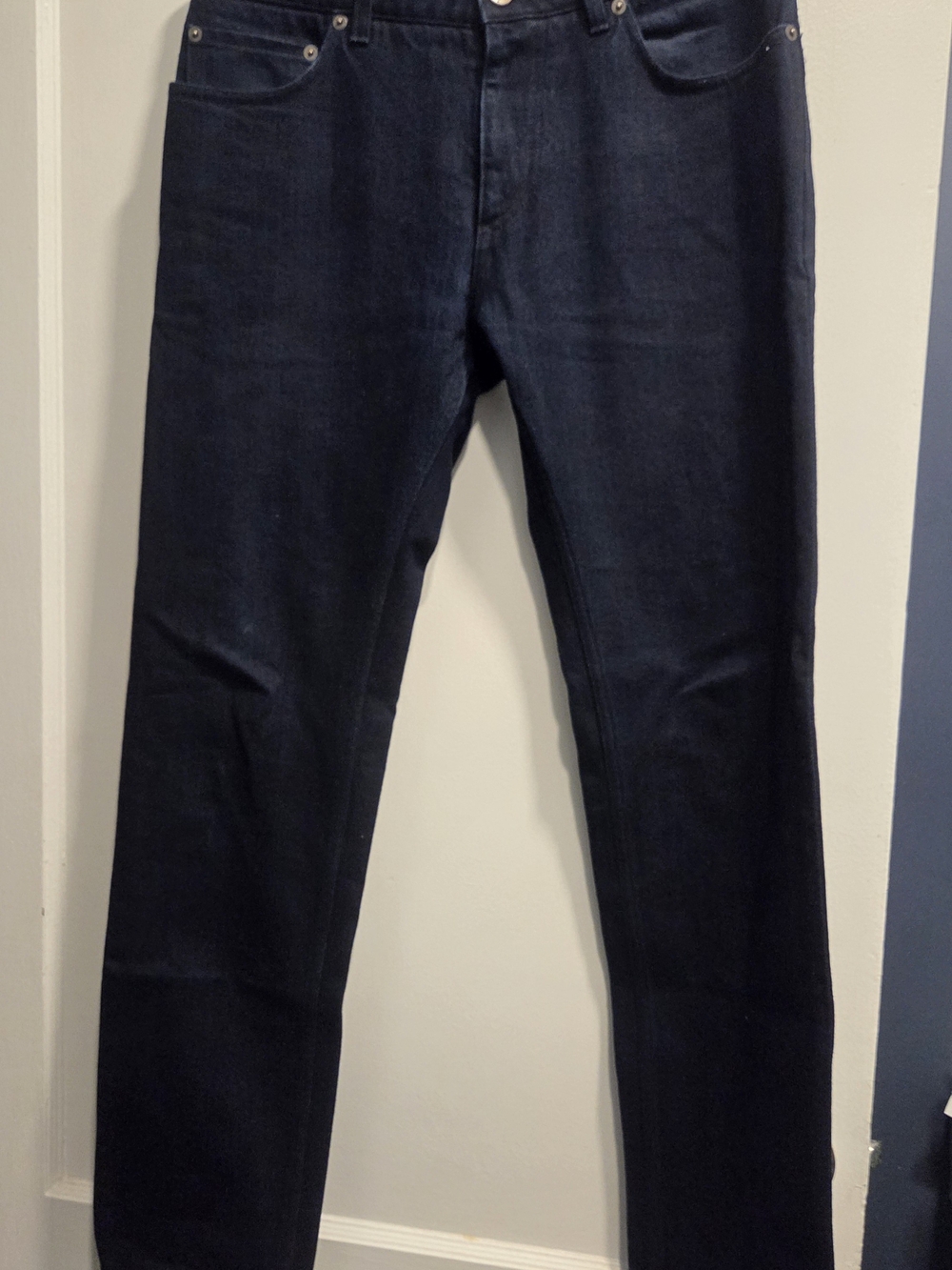 SALVATORE FERRAGAMO Women's Dark Blue Denim Jeans, SIZE 48 (US 14)